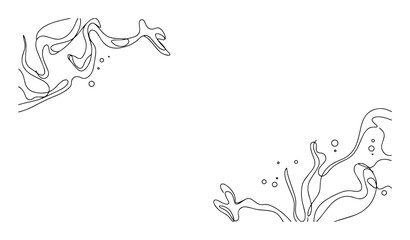 seaweed and bubbles line art illustration © Wieslaw