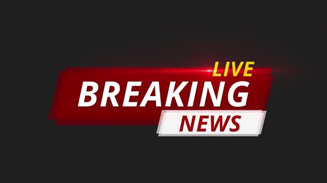 Transparent Red Breaking News Live Banner Overlay