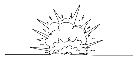 explosion with shockwave monoline vector thin line © Wieslaw