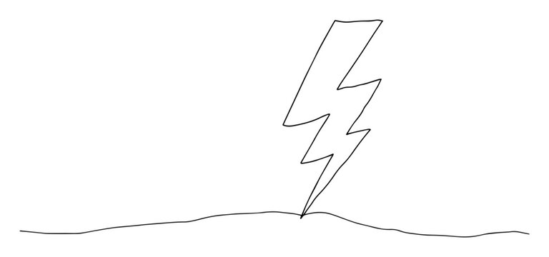 lightning bolt simple sketch monoline