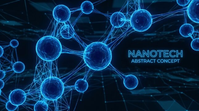 A glowing blue 3D illustration of bacteria and DNA cells creates a seamless fractal pattern with electrical lightning effects for a high-tech science wallpaper