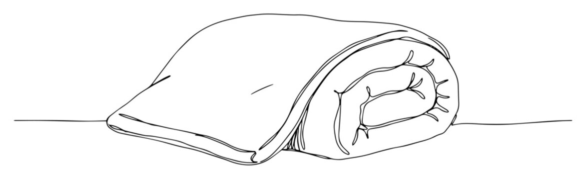 rolled blanket monoline vector