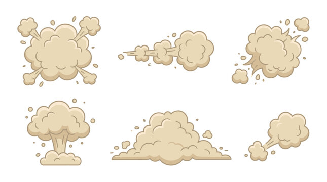 Set Cartoon dust clouds