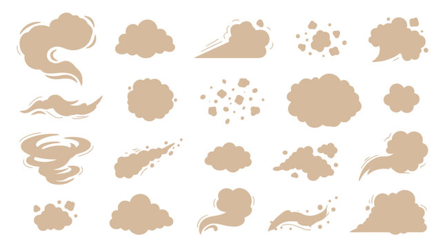 Set Cartoon dust clouds