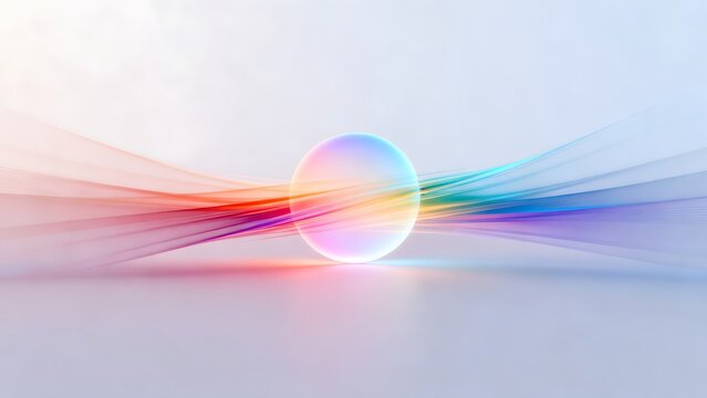 Abstract colorful sphere with flowing lines