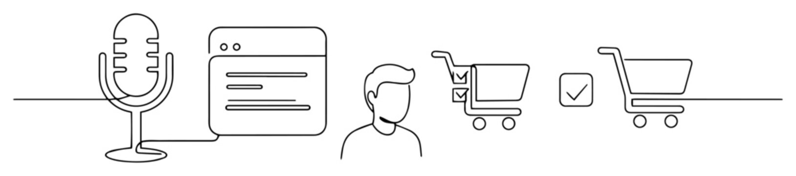 voice assistant in online shopping interface concept