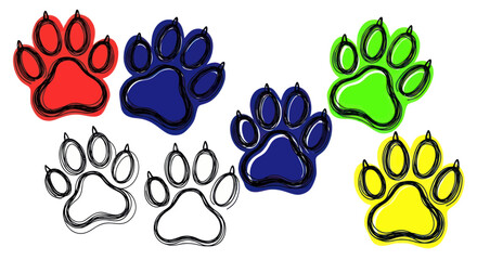Colorful Paw Prints © puan