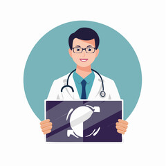 Fototapeta premium Doctor Holding Medical X-ray Scan