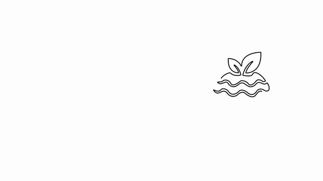Cupcake with leaves continuous line drawing animation representing healthy sweets and celebration