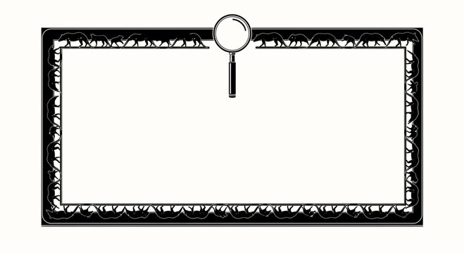 Magnifying glass on frame border.