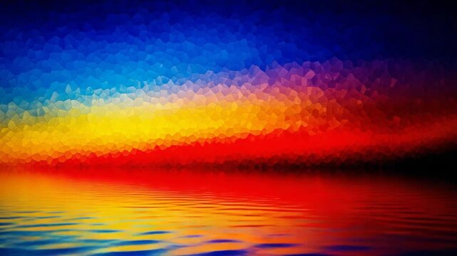 Abstract geometric sunset landscape