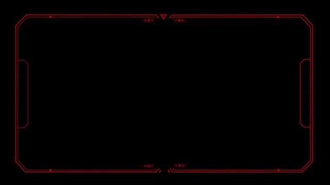 Futuristic digital interface frame with white geometric lines and accents on black background image-4k black background icon animation
