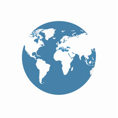 Naklejka premium Stylized World Map Globe Icon