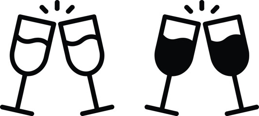 Champagne glass toast icon vector illustration with modern flat style for celebration, party events, and festive greeting concepts © Golapi
