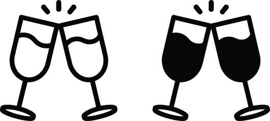 Champagne glass toast icon vector illustration with modern flat style for celebration, party events, and festive greeting concepts © Golapi