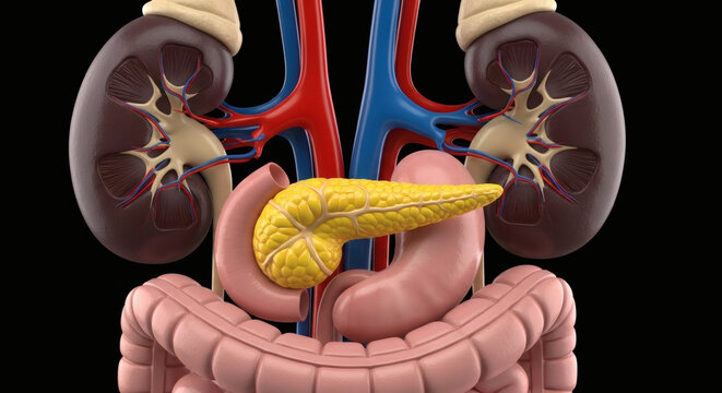 Human internal organs anatomy 3D medical illustration