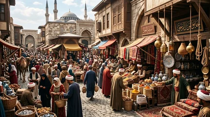  A lively 15th-century Ottoman Empire marketplace © jhantares