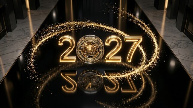 Golden 2027 New Year Celebration