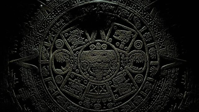 Mayan Calendar in the Dark Zoom In