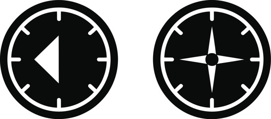 Compass icon set, navigation compass vector illustration with modern flat style for travel guidance and direction interface design © Golapi