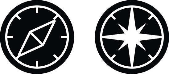 Compass icon set, navigation compass vector illustration with modern flat style for travel guidance and direction interface design © Golapi