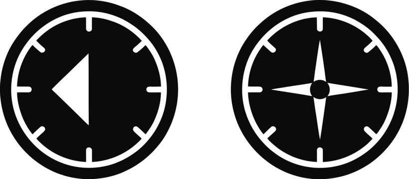 Compass icon set, navigation compass vector illustration with modern flat style for travel guidance and direction interface design