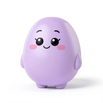 Adorable purple smiling character concept for a friendly mascot design, bringing joy and happiness with its cute, minimalist form