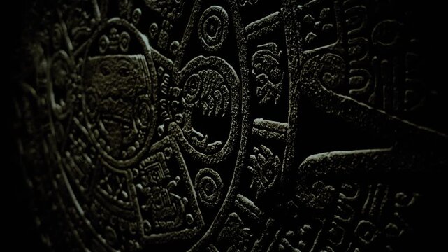 Mayan Calendar Detail in the Dark