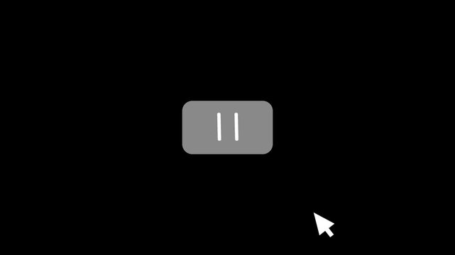 pause to play button click animation with loading progress for media player ui.