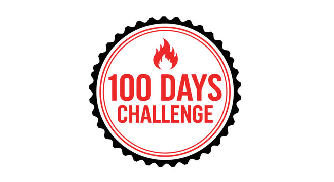 100 Days Challenge Motivational Badge Logo.