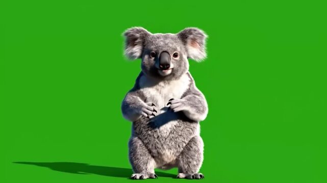 Happy Koala dancing green screen