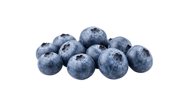 Fresh blueberries isolated on transparent background cut out