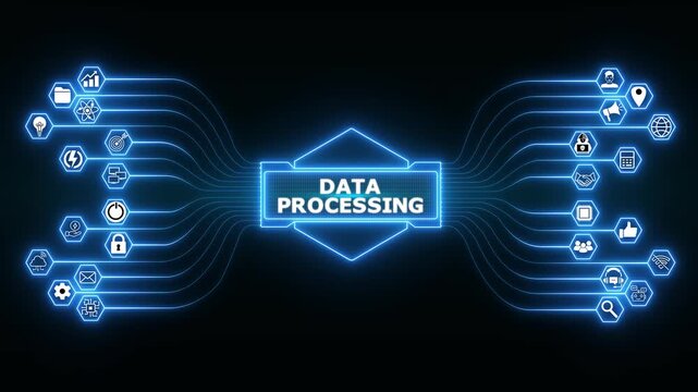 Enterprise analytics dashboard powered by Data Processing interface with secure integration monitoring and advanced digital management system technology..