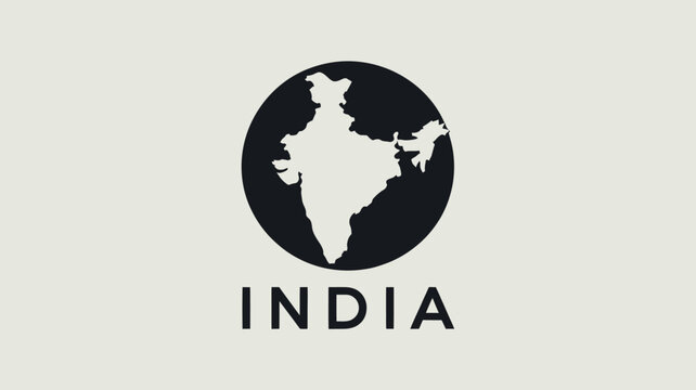India map icon inside circular globe badge