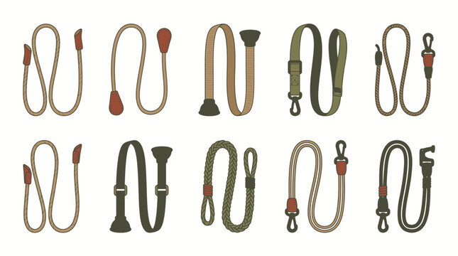 10 Recurve Bow Stringers Vector Illustrations for Archery Equipment and Precision Sports Gear