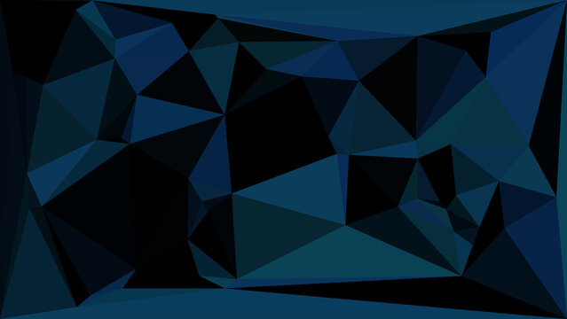 Abstract geometric background with dark blue and black polygons, modern digital art