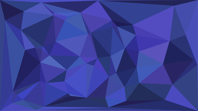 Abstract geometric background with low poly design in vibrant blue and purple hues, digital art