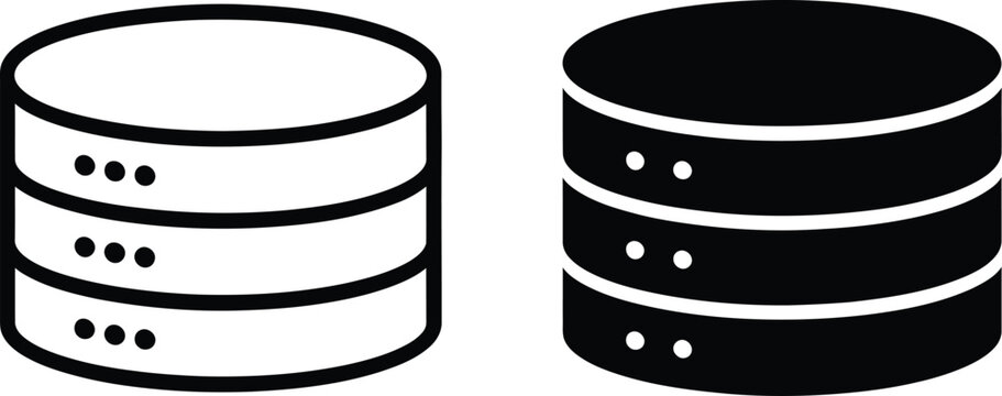 Database icon, database sign vector illustration with modern flat style for data storage systems, cloud computing, and backend technology concepts