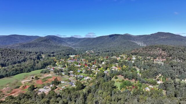 Spectacular aerial footage of Marysville Victoria Australia