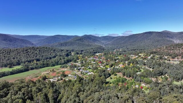 Spectacular aerial footage of Marysville Victoria Australia