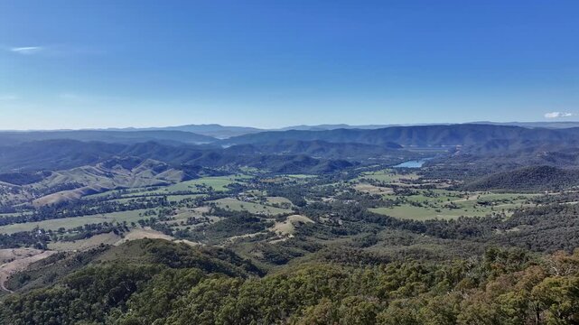 Aerial footage of Morris Lookout Eildon Victoria Australia