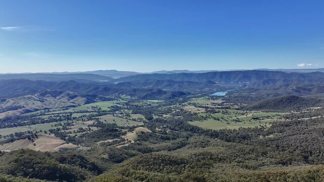 Aerial footage of Morris Lookout Eildon Victoria Australia