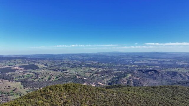 Cinematic aerial footage of Mt Hickey Tallarook Victoria Australia