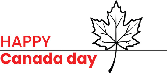 Canada day vector illustration happy canada day with maple leaf design © SHALE