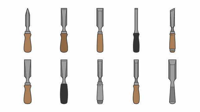 10 Mineral Cleavage Splitting Chisels Vector Illustrations for Geology � Professional Rock Collecting Vectors