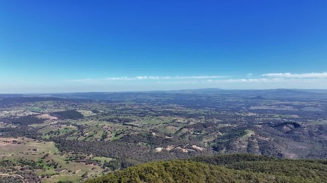 Cinematic aerial footage of Mt Hickey Tallarook Victoria Australia