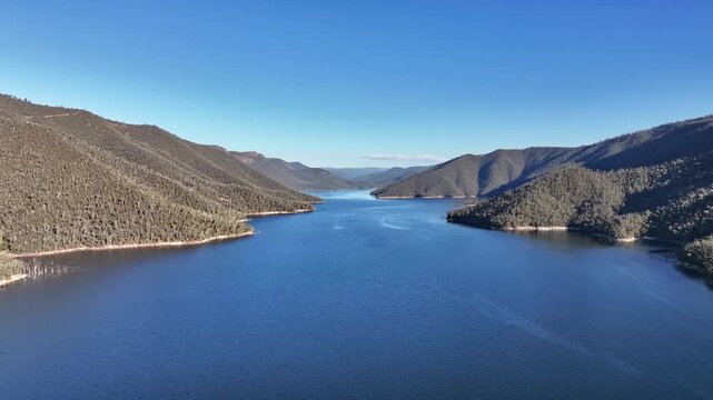 Spectacular aerial footage of Talbingo Dam NSW Australia