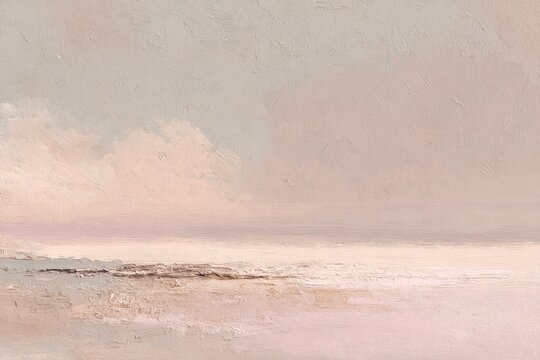 Serene ocean view at dawn with pastel sky and gentle waves