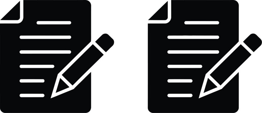 Document write icon vector, document sign vector illustration with modern flat style for editing, note taking, and office workflow design