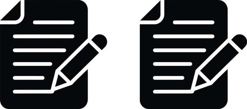 Document write icon vector, document sign vector illustration with modern flat style for editing, note taking, and office workflow design